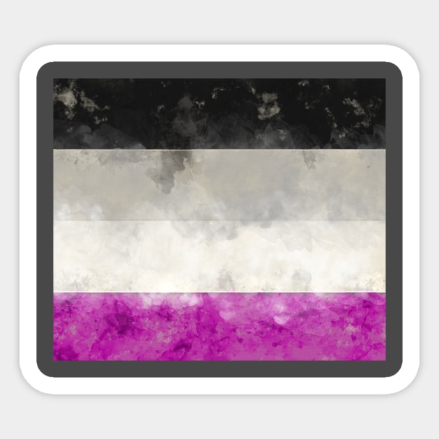 Ace Pride Flag - Water color Sticker by MeowOrNever